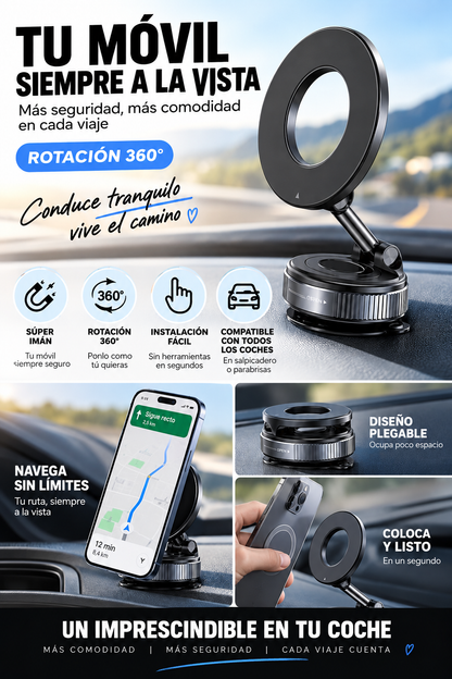 Soporte Magnético 360° para Coche | Sujeción Ultra Fuerte